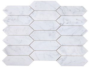 Elongated Hex Carrara Honed 11.75 x 15